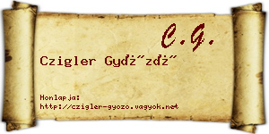 Czigler Győző névjegykártya